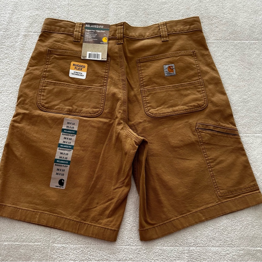 NEW Carhartt Men’s Relaxed Fit Rugged Flex Rigby Short 36x10